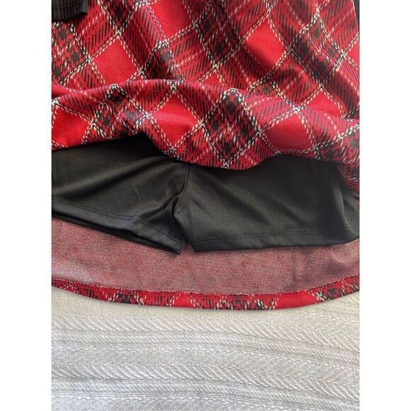 Knit Works Button Girl’s LARGE Top and Plaid Scooter Skirt Set - Picture 9 of 13